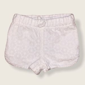 Cat & Jack White Eyelet Shorts W/Pockets 2T